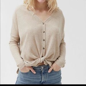 Urban Outfitters Oatmeal Thermal Cardigan
